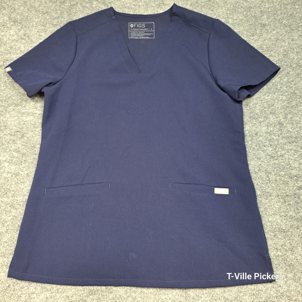 FIGS Casma Navy Blue V-Neck Scrub Top Technical Collection FW1100 Womens Small - Picture 1 of 14